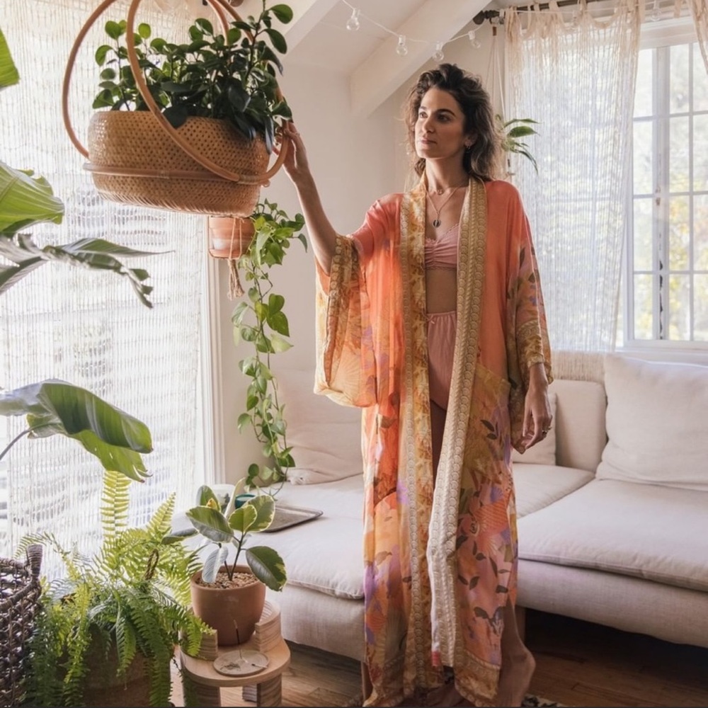 Boho Mermaid Kimono Duster, Under The Sea Maxi Beach Kimono - Picture 5 of 13